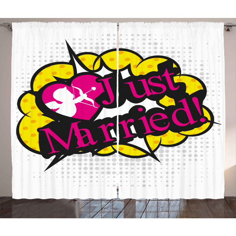 Pop Art Cupid Married Curtain