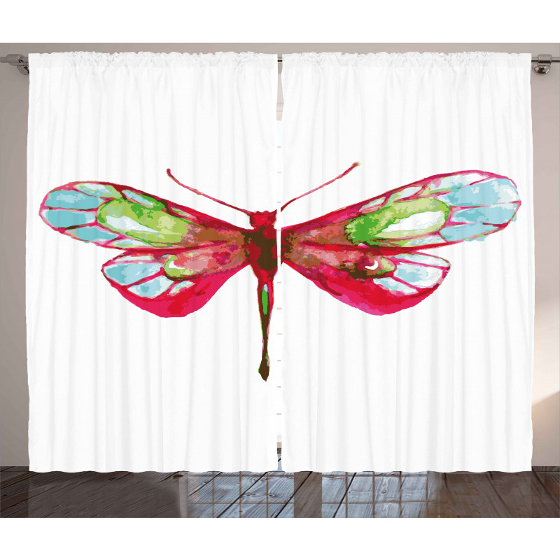 Watercolor Dragonfly Curtain