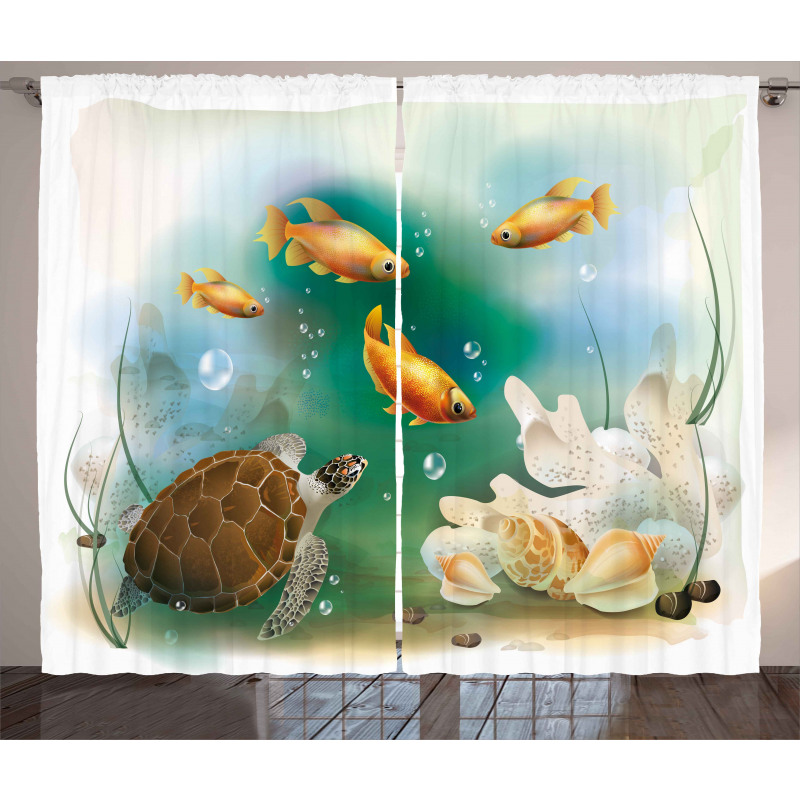 Aquarium Animals Curtain