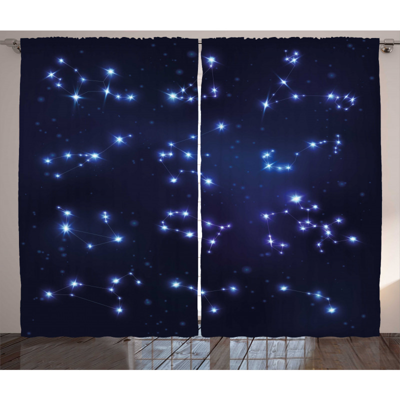 Galaxy and Signs Curtain