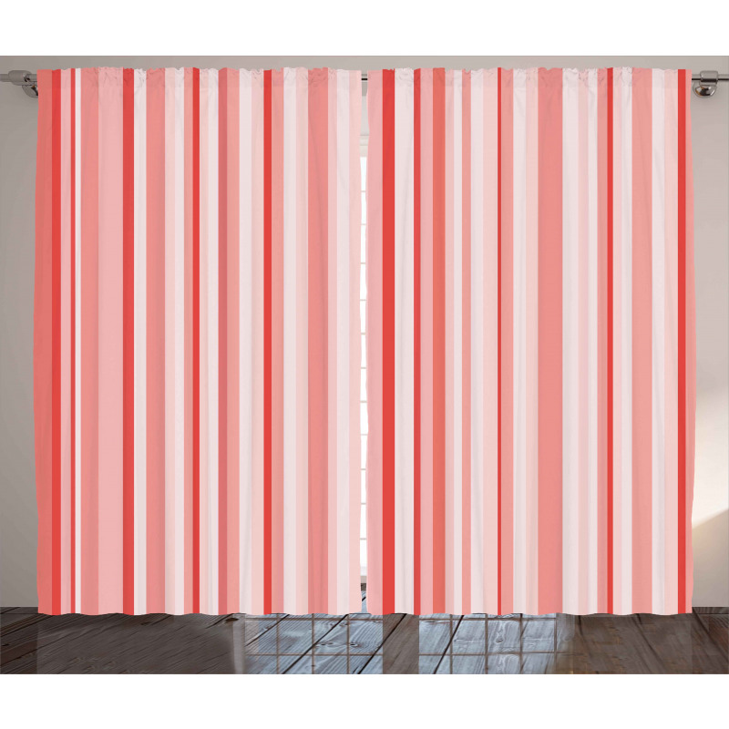 Vertically Striped Retro Curtain