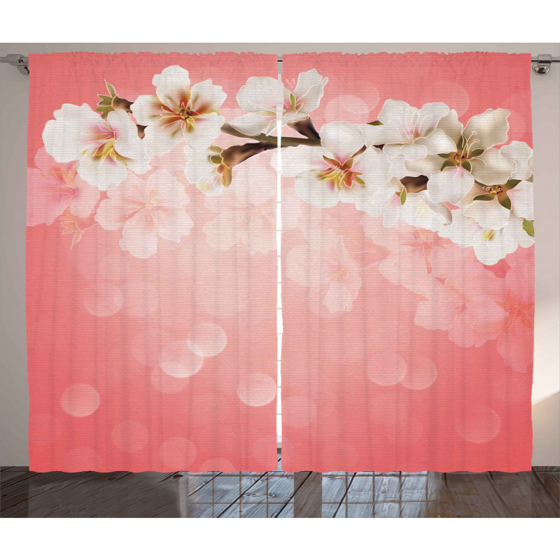 Blossoming Sakura Branch Curtain