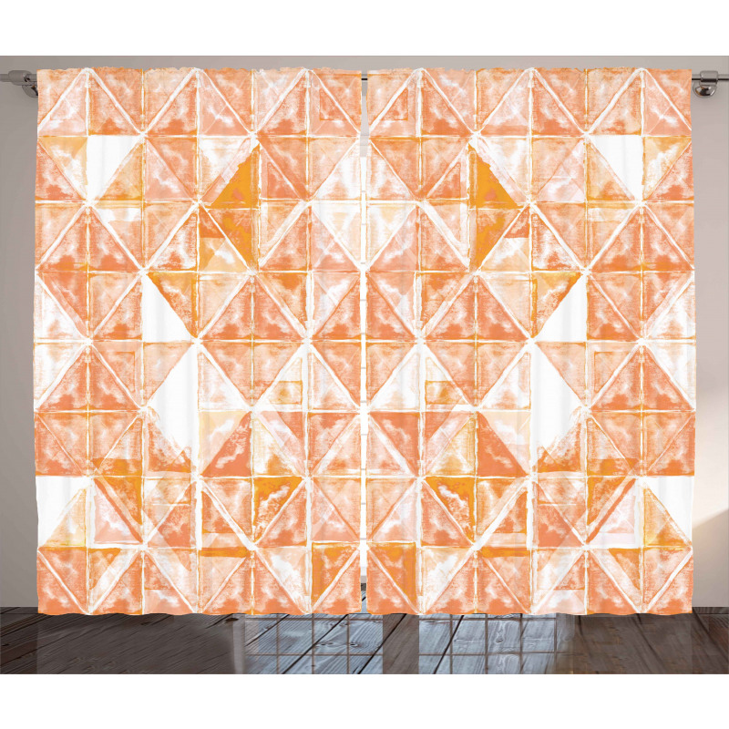 Triangular Grid Artwork Curtain