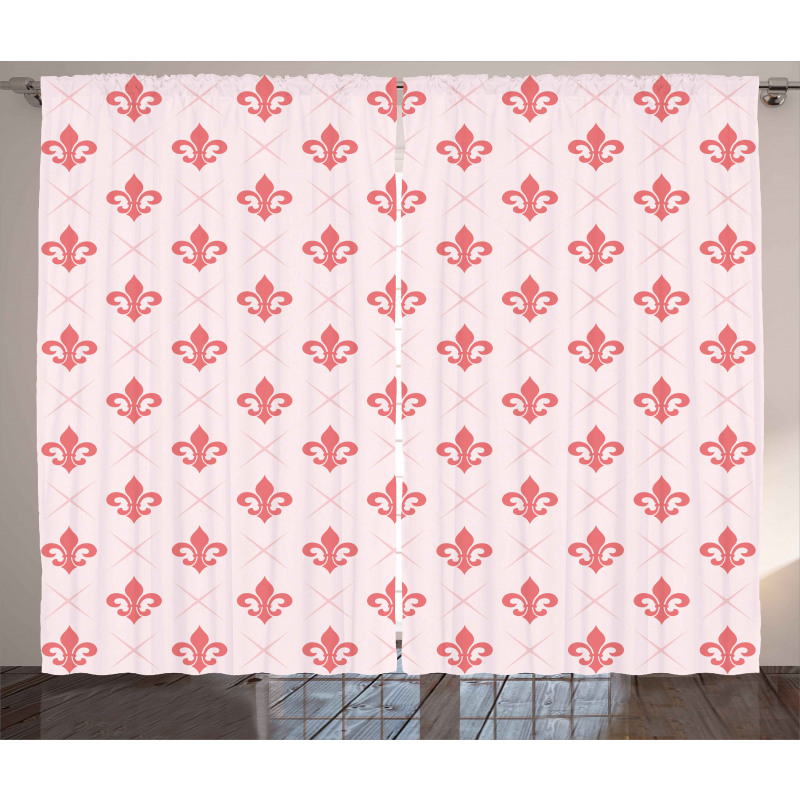 Checkered Fleur De Lis Curtain