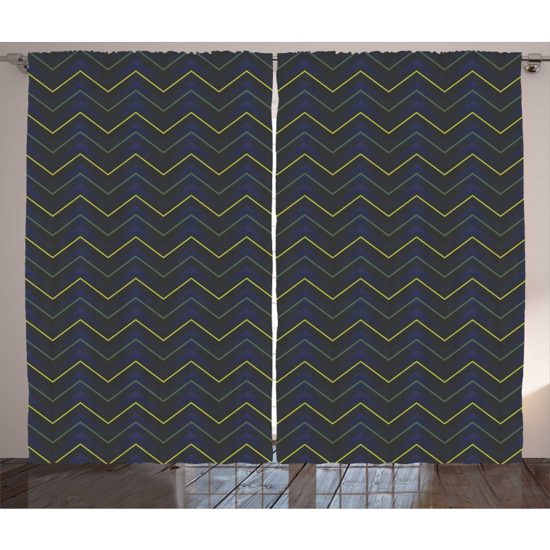 Chevron Neon Effect Curtain