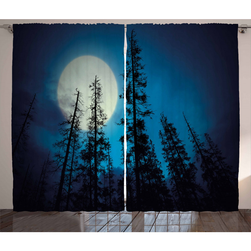 Spooky Forest Moon Curtain