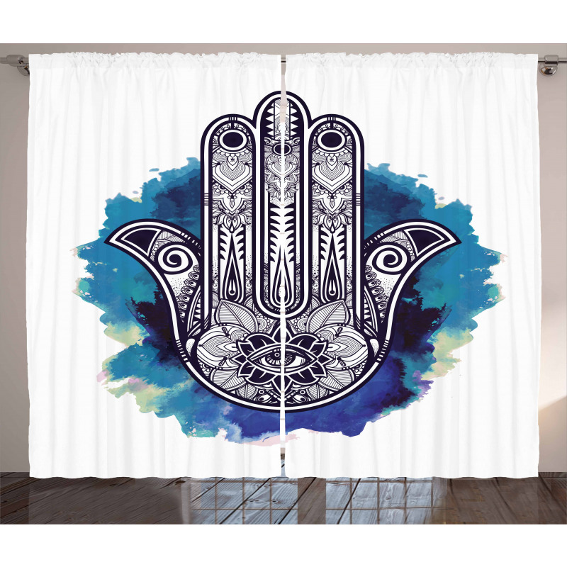 Hamsa Brushstrokes Curtain