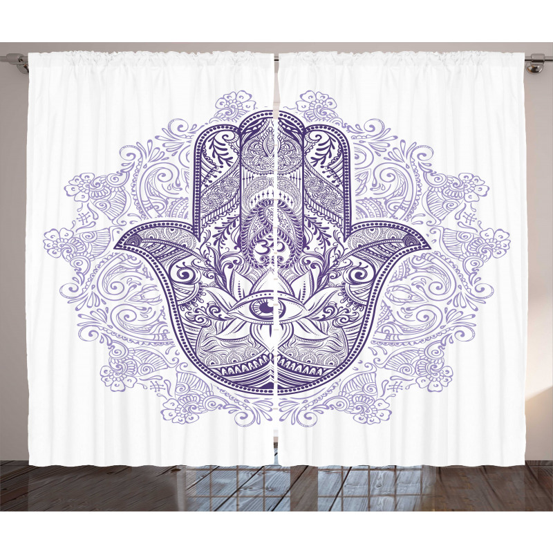 Ornate Hamsa Paisley Curtain