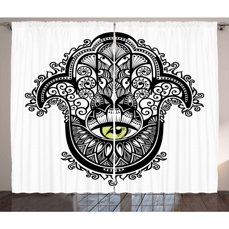 Vivid Swirled Floral Curtain