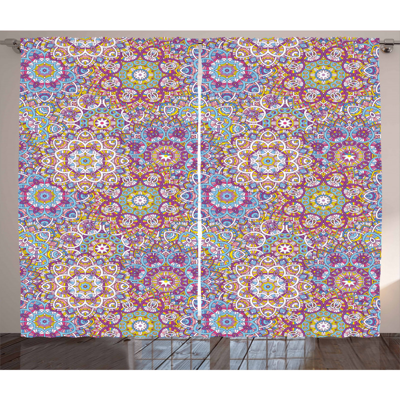 Colorful Mandala Paisley Curtain