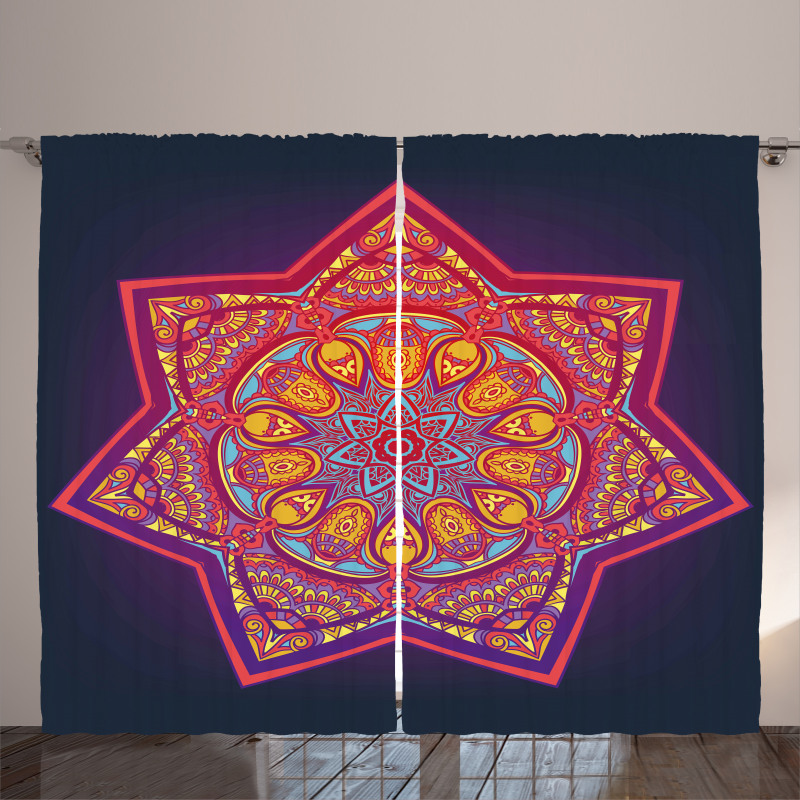 Geometric Tibetan Mandala Curtain