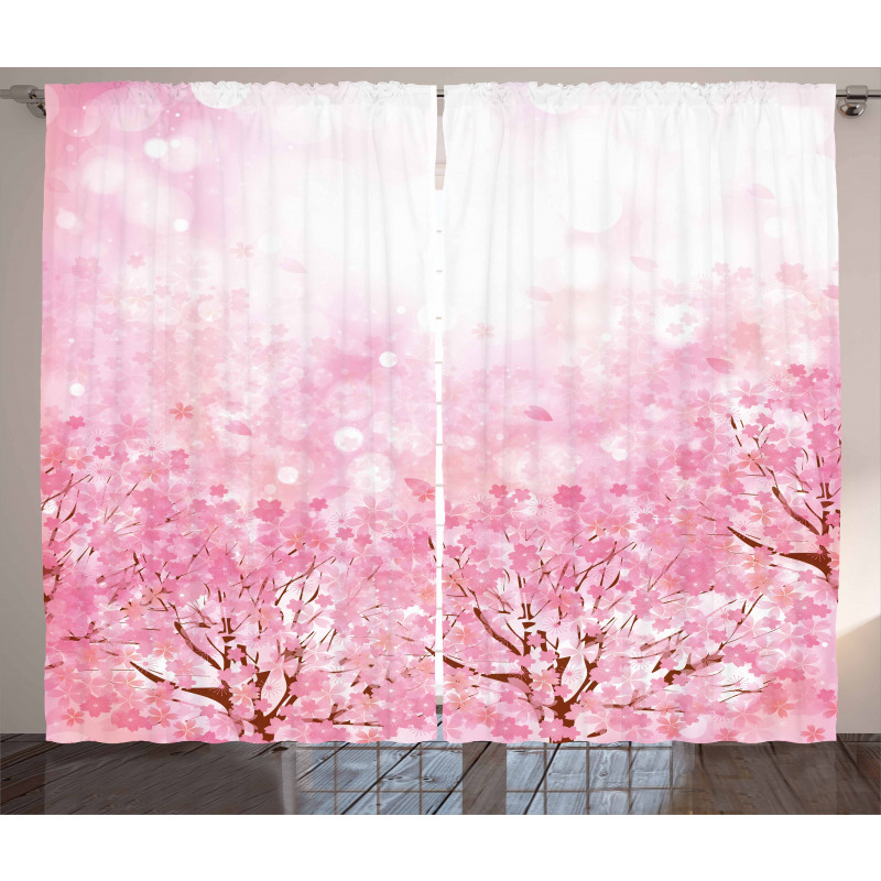 Romatic Sakura Tree Curtain