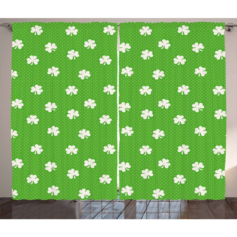 Polka Dots and Shamrocks Curtain