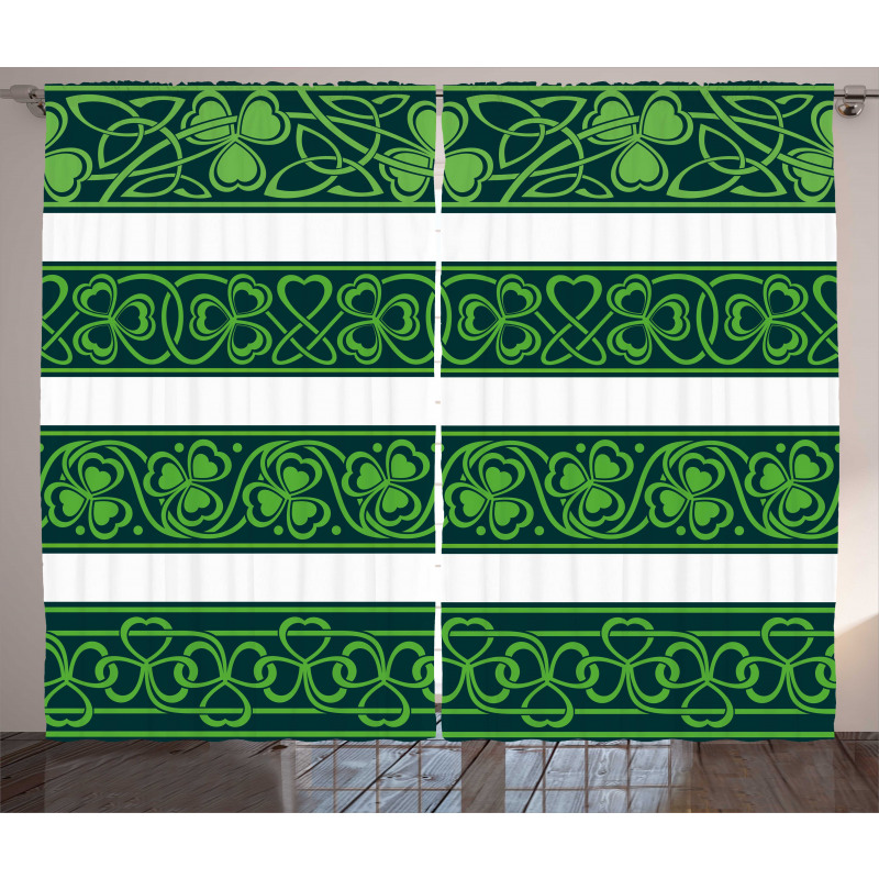 Shamrock Borders Art Curtain