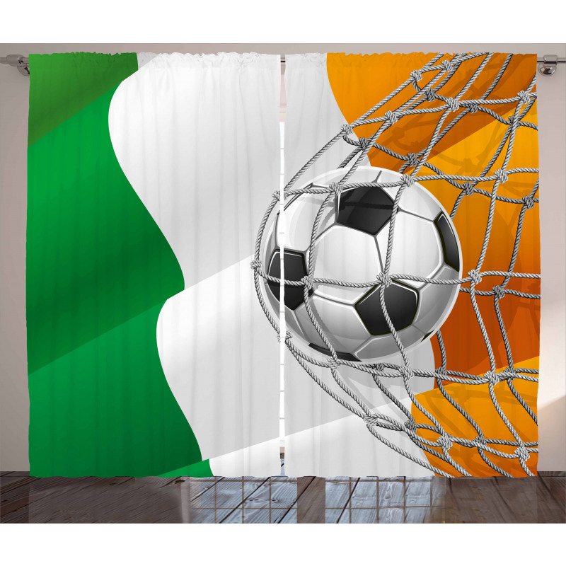 Soccer Ball in Net Goal Curtain