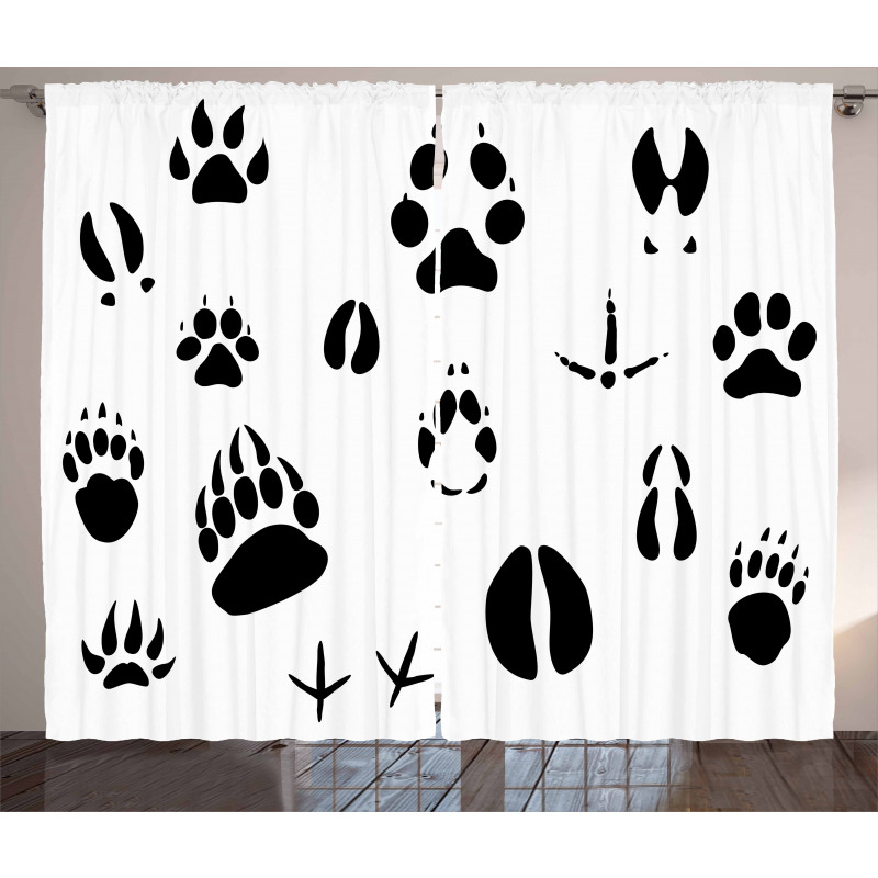 Wildlife Animal Footprints Curtain