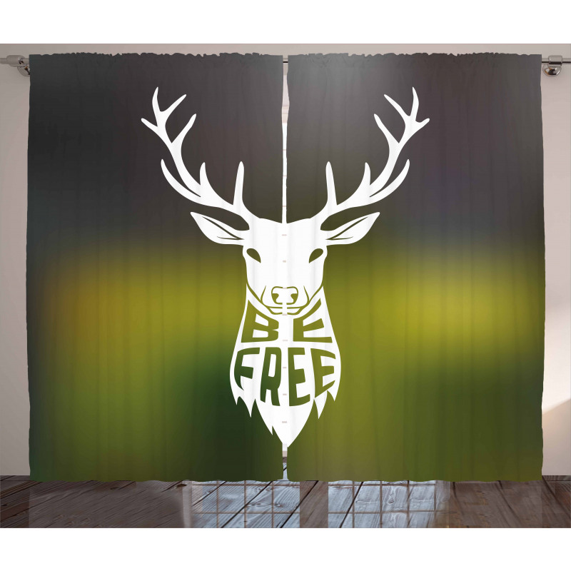 Deer Head Art Curtain