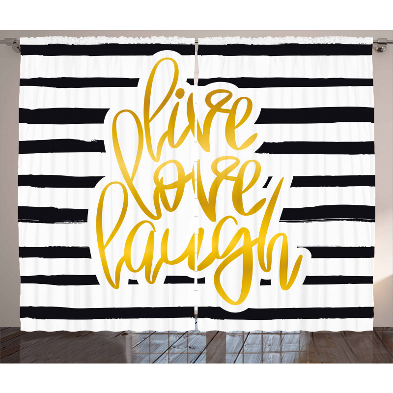 Stripes Text Curtain