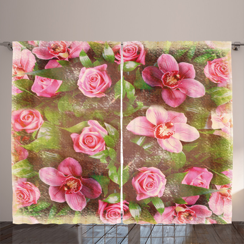 Retro Flora Romance Curtain