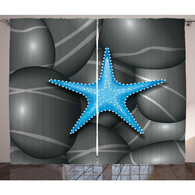 Blue Sea Star Curtain