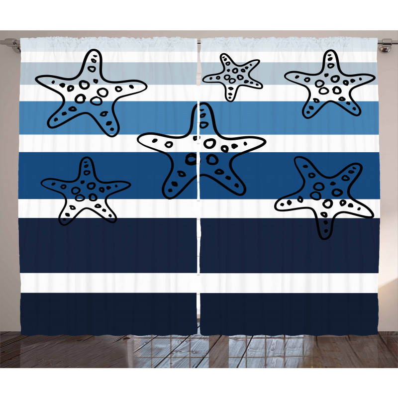 Stripes Starfish Curtain