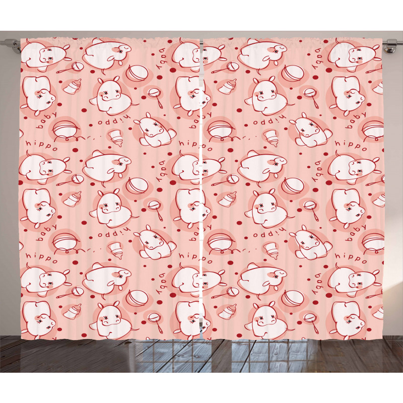 Hippo Pattern Curtain