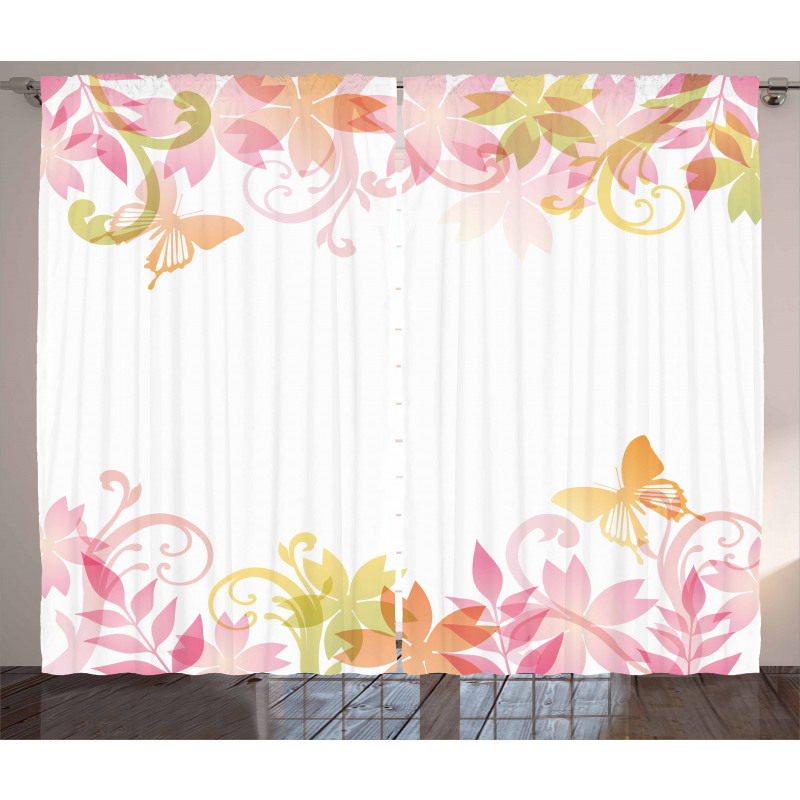 Floral Spring Wreath Curtain