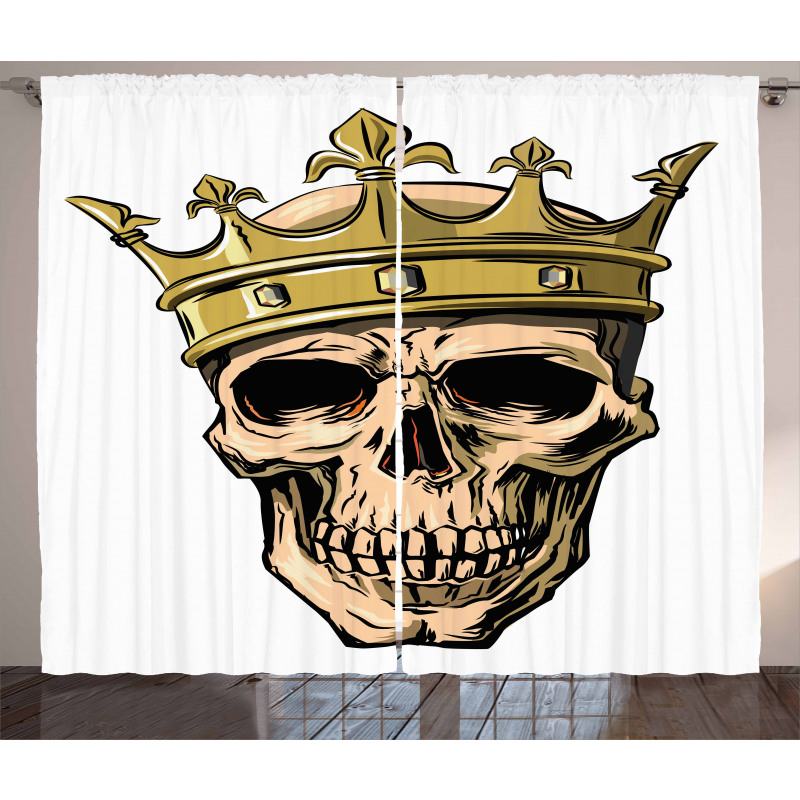 Skeleton Head with Crown Curtain