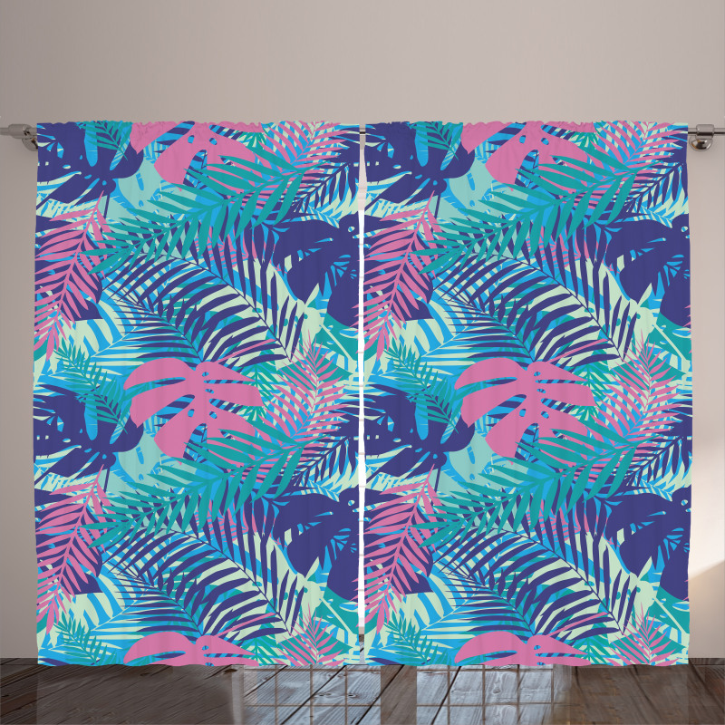 Vivid Colored Island Flora Curtain