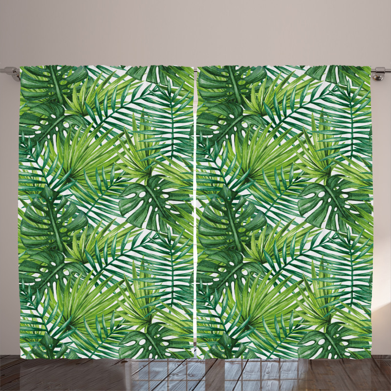 Tree Leaves Watercolor Curtain