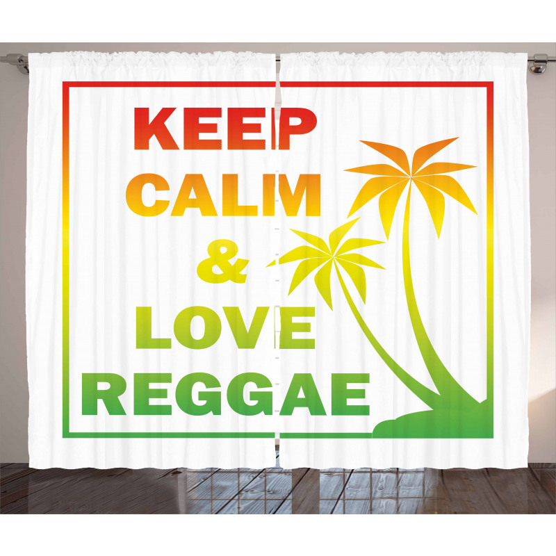 Keep Calm Words Reggae Curtain