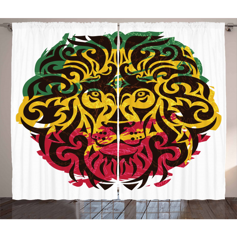Ethiopian Wild Lion Head Curtain