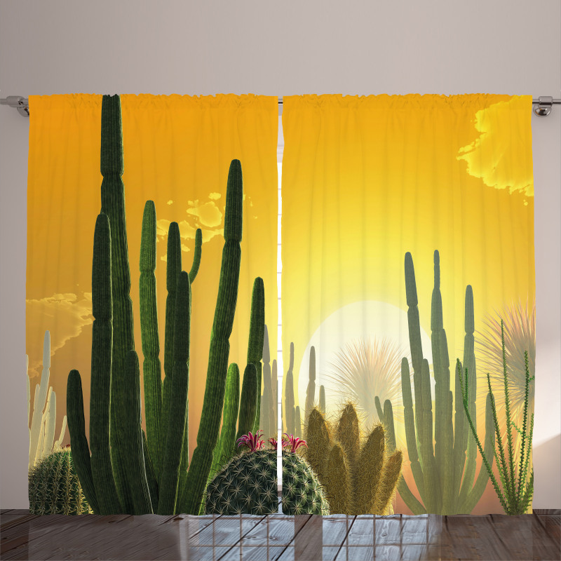 Sunset Desert Ecology Curtain