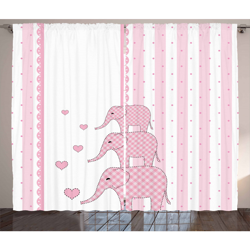 Pink Animals Curtain