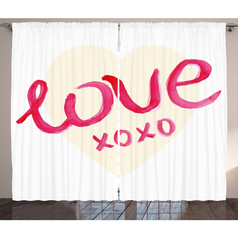 Heart Letters Love Curtain