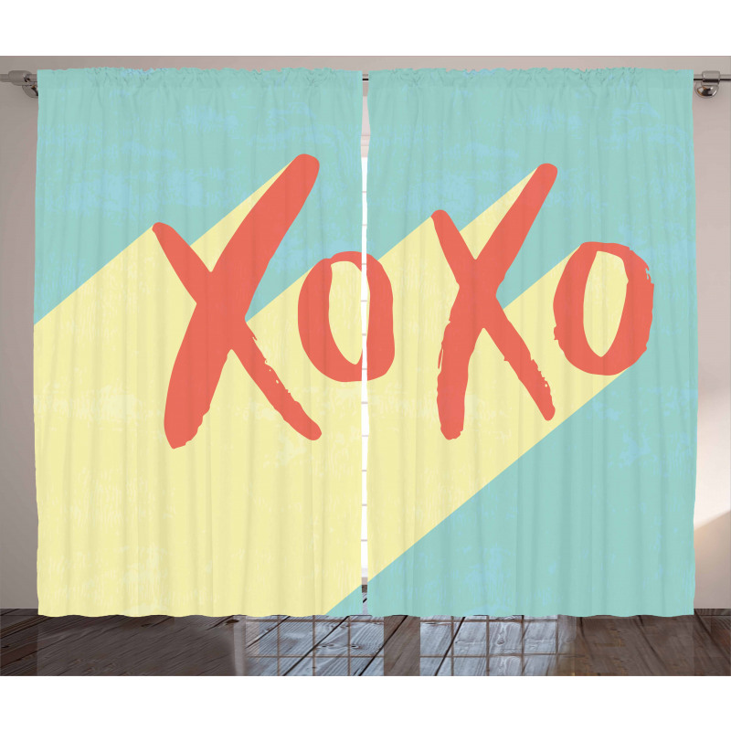Pop Art Style Retro Vibrant Curtain