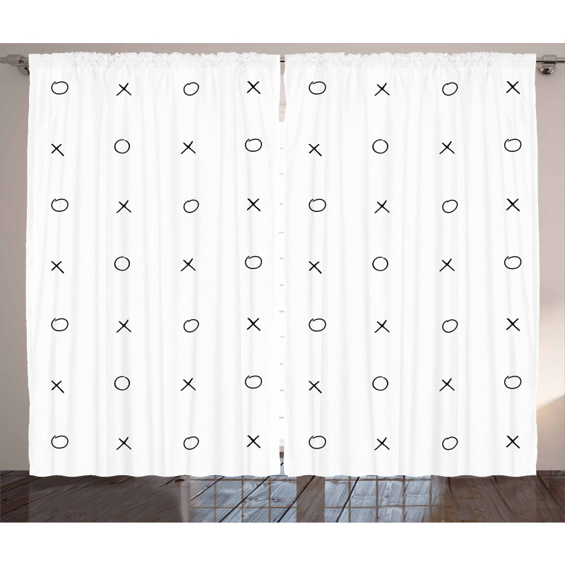 Geometric Monochrome Game Curtain