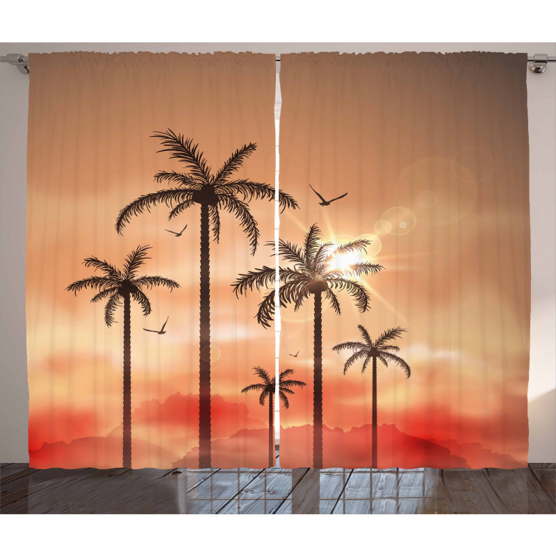 Palms Dramatic Sky Curtain