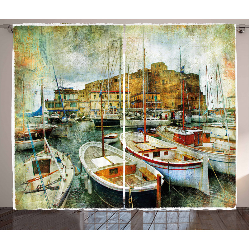 Boats in Naples Curtain