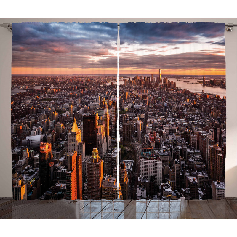 Manhattan Skyline Sunset Curtain