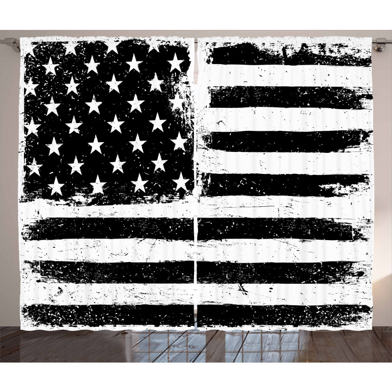 Black and White Flag Curtain
