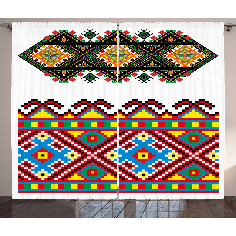 Retro Ukranian Ornament Curtain
