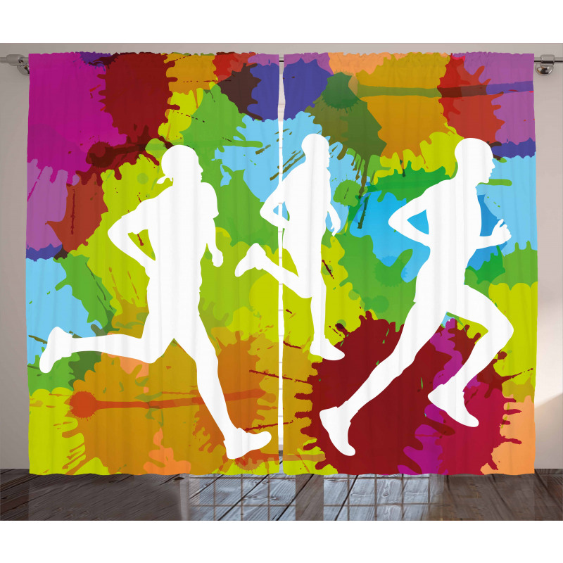 Runners in Watercolors Curtain
