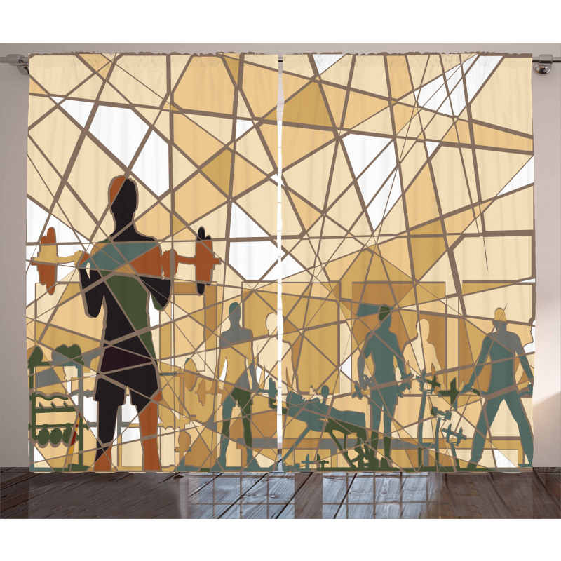 Mosaic People in Gym Curtain