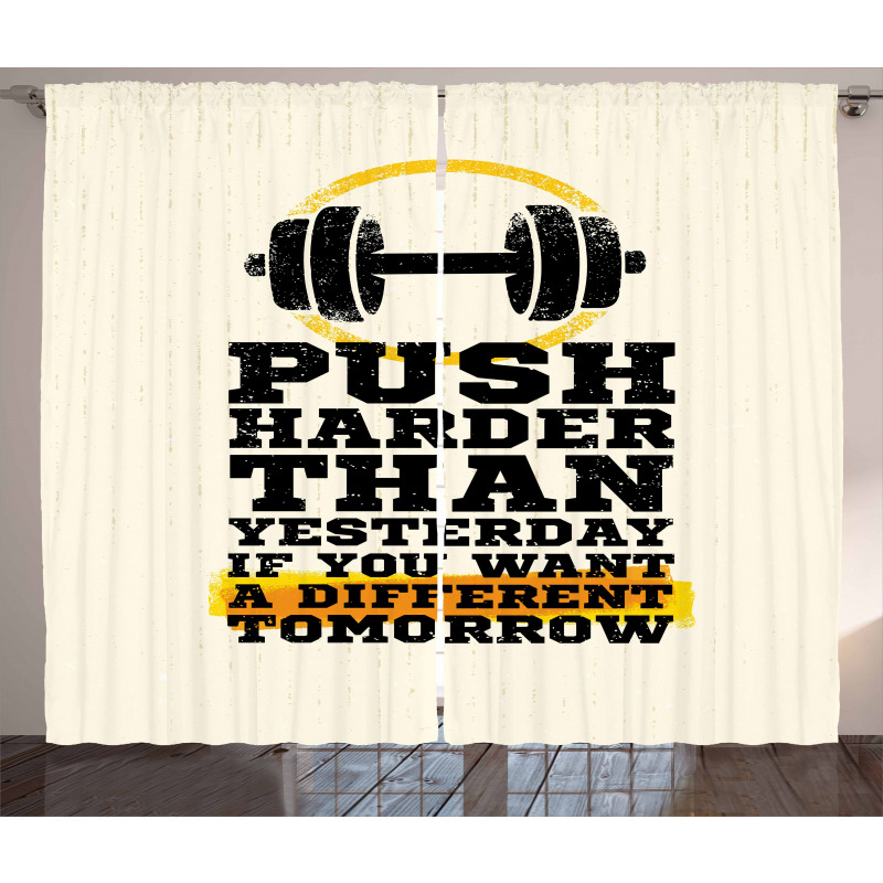 Push Harder Phrase Curtain