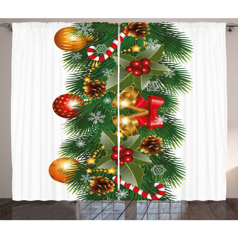 Noel Tree Ornaments Curtain