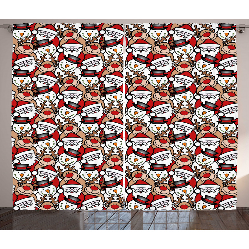 Snowman Reindeer Kids Curtain