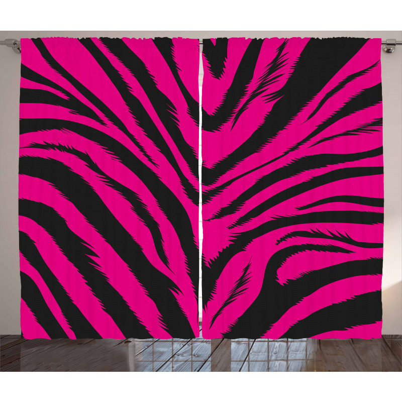 Hot Pink Zebra Skin Curtain