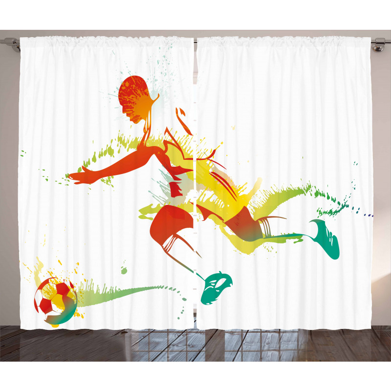 Soccer Player Athlete Curtain