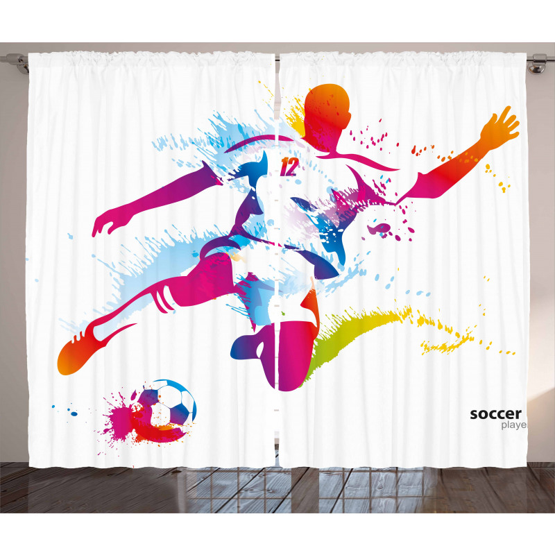 Soccer Kicks the Ball Curtain